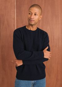 Pull en laine mérinos recyclée | marine