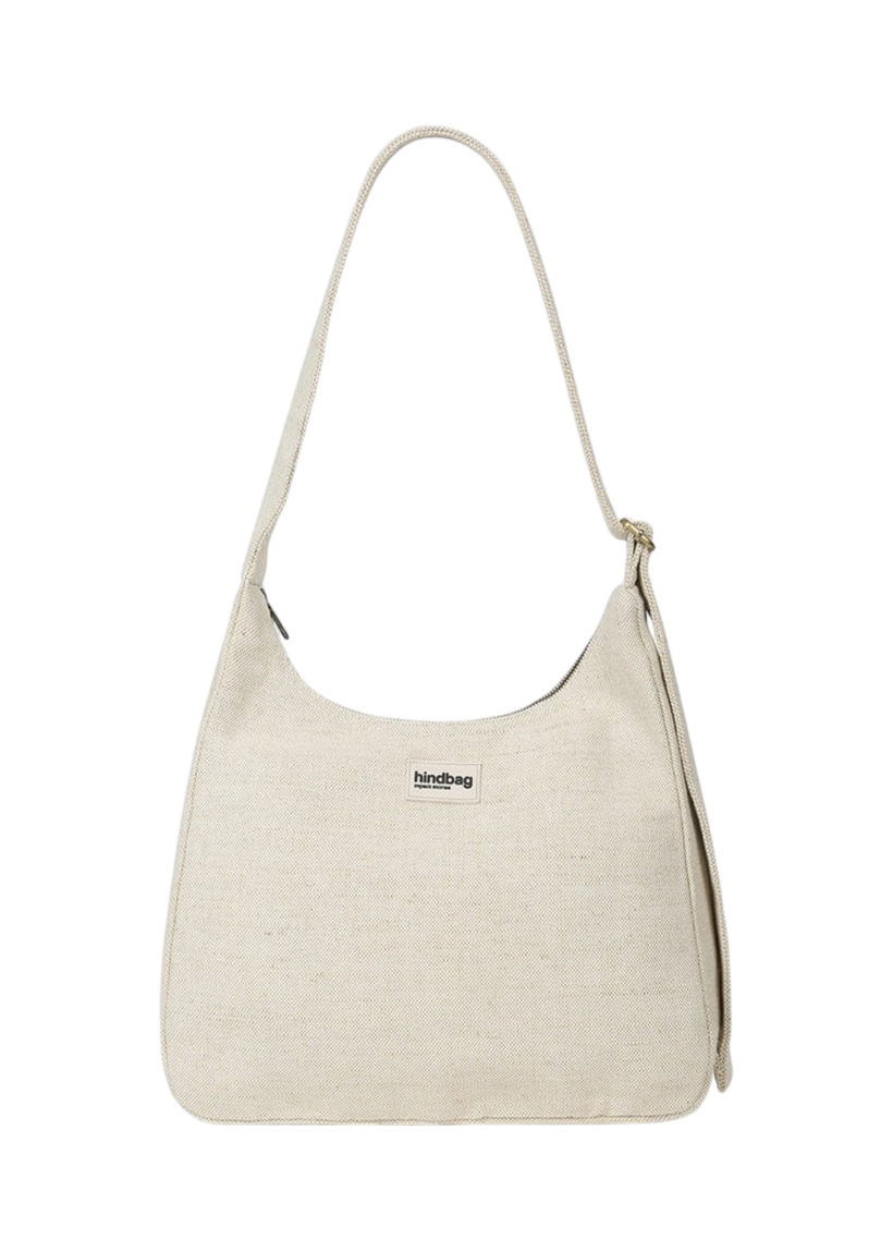 Sac à bandoulière en coton et en jute biologique | beige "hobo claire - jute" - Hindbag