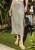 Jupe fendue en tencel | vert "milajaa grey green"