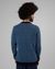 Pull col rond en laine et matières recyclées | belu "contrast sweater navy" - Brava Fabrics
