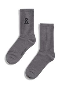 Chaussettes grises en coton bio et recyclé - saamu grey melange