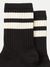 Chaussettes noires basses à bandes blanches en coton - amundsson low cut black - Nudie Jeans - 2