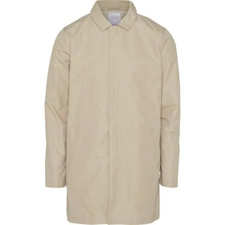 Manteau long écru en coton bio et nylon recyclé