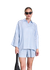 Chemise oversize en lin | bleu "mons sky blue"