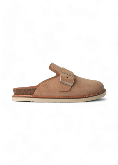 Sabots en cuir suède certifié | beige "izar velour almond"