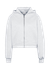 Sweat court zippé en coton bio | gris chiné "organic crop zip hood - snow melange"