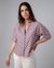 Chemisette à motifs en coton bio | multicolore "tiles oversize cropped blouse rose pink" - Brava Fabrics