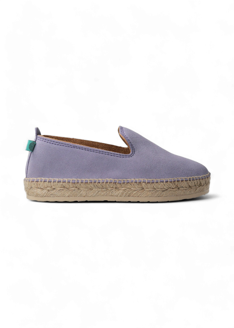 Espadrilles lilas en cuir certifié - sabina velours lavender - Genuins