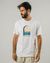T-shirt imprimé et brodé en coton bio - sunbathing club t-shirt white