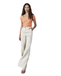 Pantalon large écru en tencel - arouca