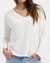 T-shirt manches longues en lin et coton bio | blanc "yulia tee off white" - Kuyichi