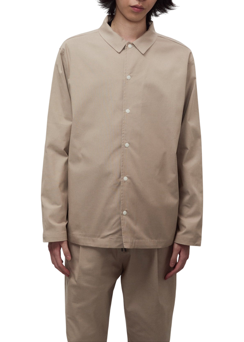 Surchemise en coton biologique | beige "smart jacket cotton b - taupe" - Unfeigned