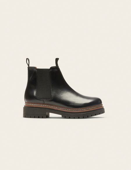 Bottines en cuir certifié | noir "pernille - cuir-box-noir" - Odaje ex M.Moustache