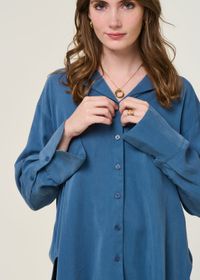 Chemise oversize en tencel | bleu "sea sira blouse - blu"