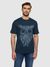 T-shirt en coton bio | bleu "owl tree - total eclipse" - Knowledge Cotton Apparel