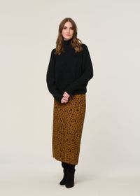 Jupe longue en tencel | "wolaaria leopaa - dark camel"