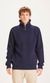 Pull col zippé marine en laine mérinos biologique - valley 1/2 neck zip