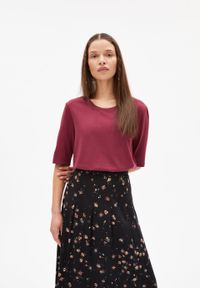 T-shirt ample rouge en tencel et coton bio - jilaraa ruby red