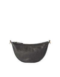 Sac à bandoulière en cuir certifié | noir "leo black soft grain leather"