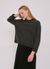 Pull gris en laine recyclé - boxy grey melange