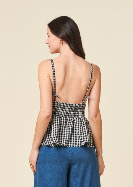 Top rosa lin vichy - Bonjour Demain