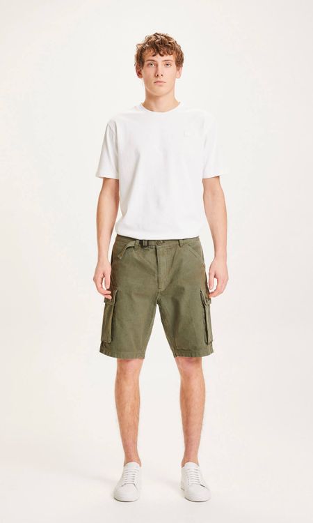 Short cargo vert forêt en coton bio - trek