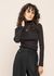 Sous pull col montant noir en coton bio - rib aine