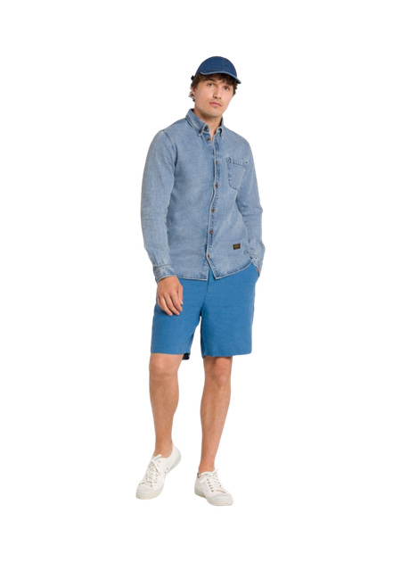 Short en lin | bleu "reagan dark blue"