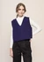 Pull sans manches en laine bio | violet "vest wool blend - deep purple"