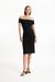 Robe col bardot noire en coton bio - emer dress black