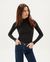 Sous-pull col montant en refibra et coton bio | noir "black trash ellen"