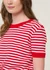 T-shirt rayé en coton biologique | rouge "willy stripes zowi r tee - red" - Thinking Mu