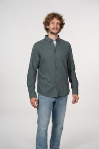 Chemise flanelle vert en coton bio - elder green forest