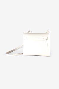 Sac pochette blanc en cuir recyclé - crossbody organizer