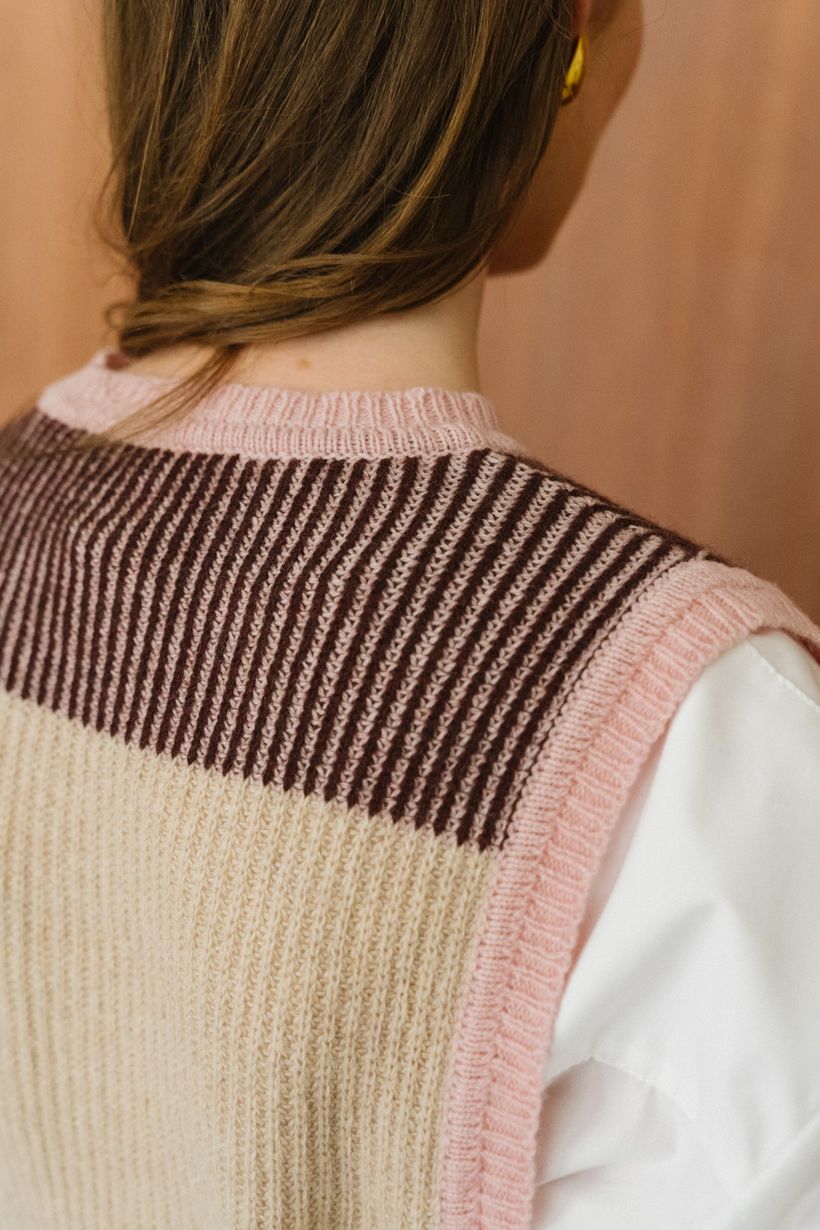 Pull sans manches en cachemire recyclé | rose "bice - rosa peonia" - Rifò