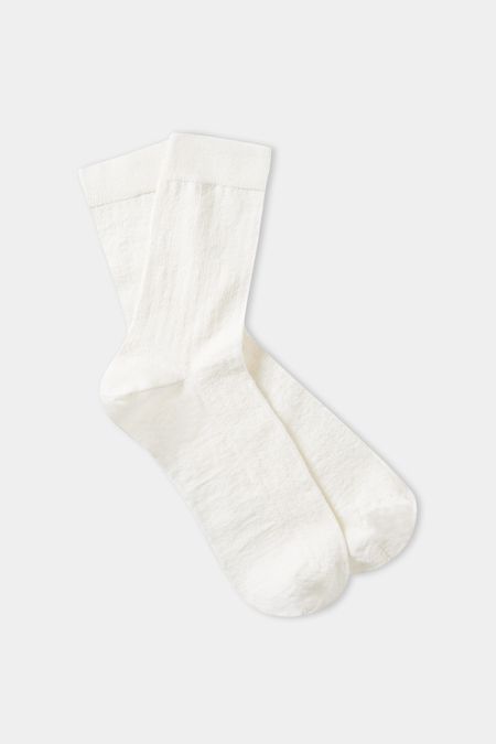 Chaussettes en lin et coton bio | blanc "linen socks white"