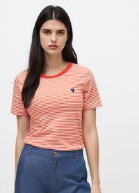 T-shirt en coton bio | rayé rouge "endless horizon t-shirt - red"