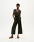 Combinaison vert forêt en coton bio - green seersucker winona jumpsuit