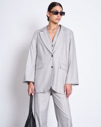 Blazer ample en ecovero | gris "durance cloud"