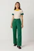 Pantalon ample en coton bio | vert "delika basil green"