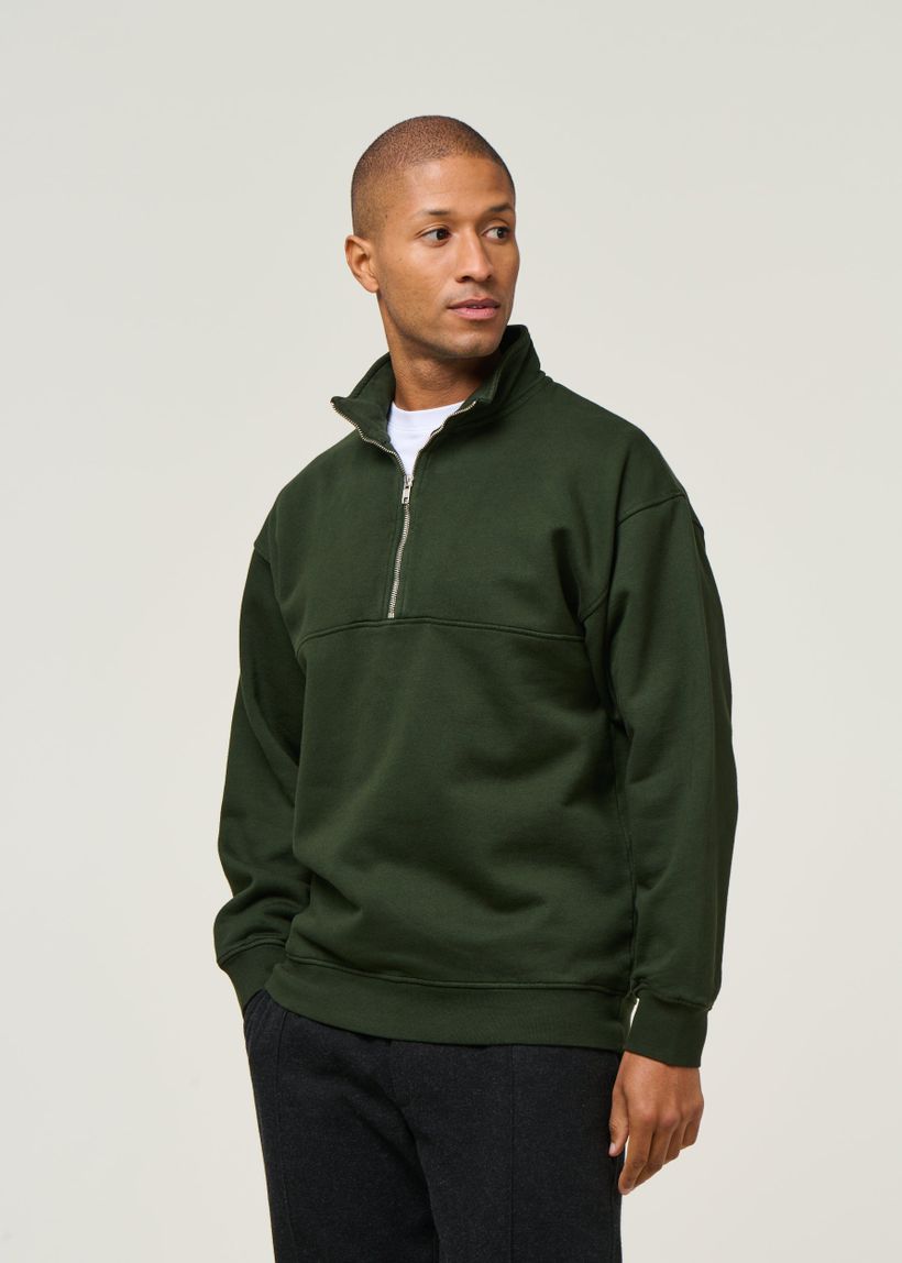 Sweat camionneur mixte en coton bio | vert "hunter green" - Colorful Standard