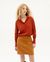 Pull terracotta col v en laine recyclée - clay red trash sheena knitted sweater