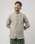 Chemise col mao beige en flanelle - sand
