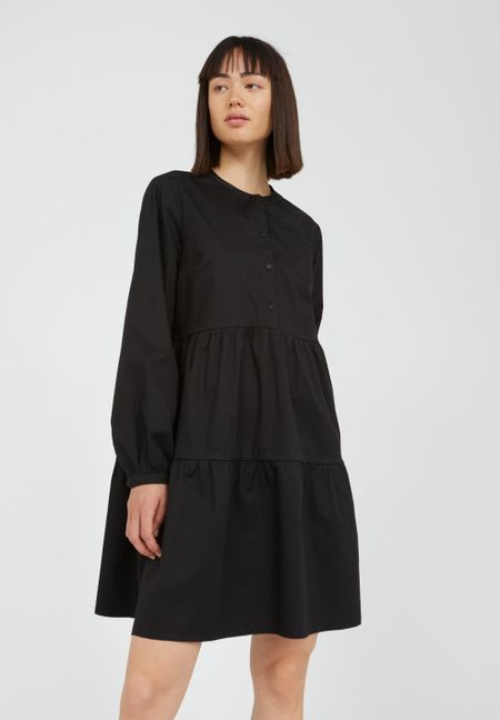 Robe fluide noire en coton bio - kobenhaavn