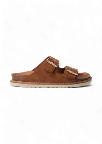 Sandales en cuir suède certifié | marron "hawaii velour mandorla"