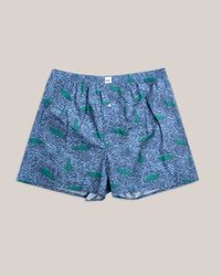 Caleçon bleu à motifs en viscose ecovero - crocodile blue