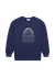 Sweat brodé en coton bio | bleu "navy to the sea sweat"