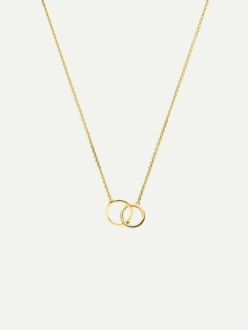 Collier en plaqué or certifié | doré "double-ring necklace - gold" - Dear Darling Berlin