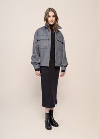 Blouson en laine certifiée | bleu clair "kinsale - steel blue"