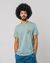 T-shirt bleu brodé en coton bio - agua de coco t-shirt mist blue